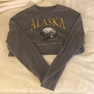 Full Tilt Grey Cropped Long Sleeve